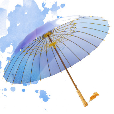 香蕉视频手机在线观看禮品傘 24骨超大防風實木雨傘長柄傘 西湖美景圖古風定製logo