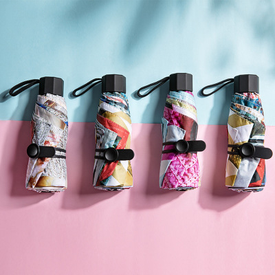 新款迷你超輕圓柄五折傘 創意五折傘 晴雨傘91香蕉国产成人APP 防曬太陽傘